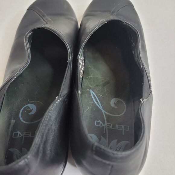 Dansko Women's Arden Clog Size 42 11.5 Black Nappa Leather Slip On Loafer Shoe - Picture 6 of 9